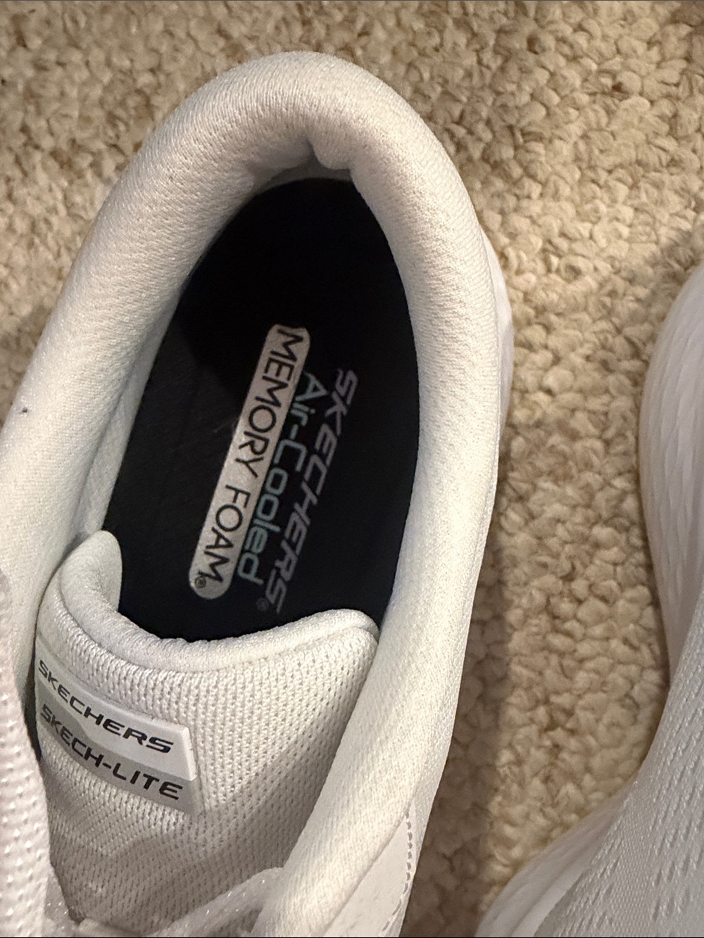 Skechers Women’s White Sneakers with Silver Logo - Picture 4 of 9